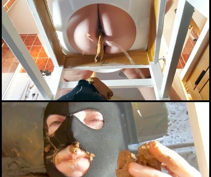 (Fanni) - Monster shit sausage for the slaves under the toilet seat [FullHD 1080p / 521 MB] - Scat, Shit, Poo, Femdom Scat