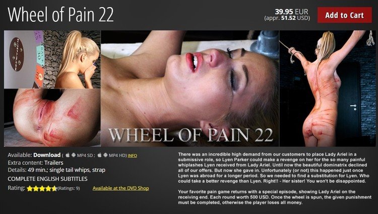 ElitePain: (Ariel) - Wheel of Pain 22 [HD 720p / 1.44 GB] - BDSM, Torture