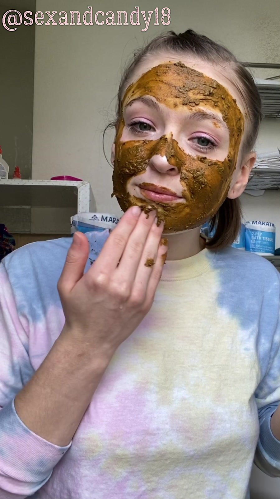 Scatting: (sexandcandy18) - Teen’s first diaper fill + face mask! [UltraHD 2K] - Amateur, Young