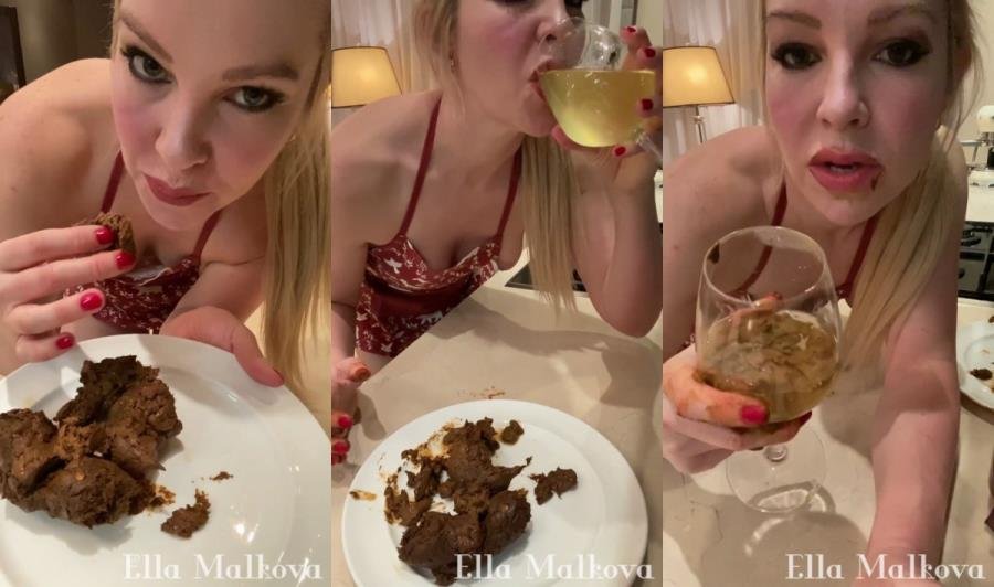 CassieScatStore.com: (Ella Malova) - Scat Ella - Eating drinking Scat, Pee and Vomit [UltraHD 2K] - Scat, Vomit