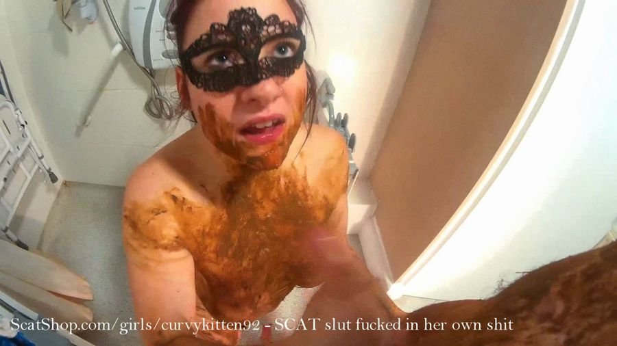 Kaviar Scat: (Curvykitten92) - SCAT slut fucked in her own shit [FullHD 1080p] - Scatology, Sex Scat
