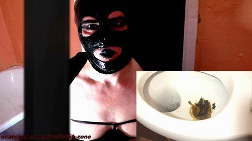 Boobs Scat: (Fetish-zone) - hore eats poop from the toilet! [FullHD 1080p] - Solo, Amateur, Latex