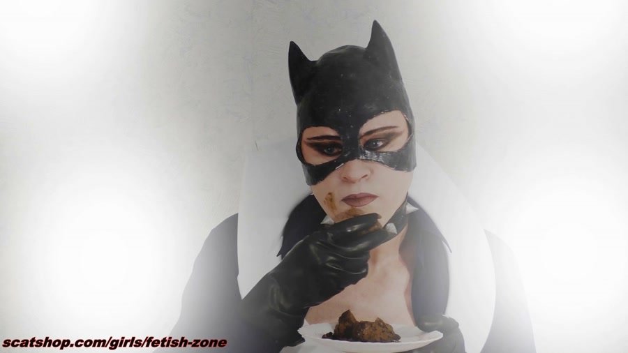 Extreme Scat: (Fetish-zone) - Catwoman smears and swallows [FullHD 1080p] - Scatology, Solo