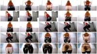 Defecation: (Cleopatra) - Farting and Pooping In Black Leather Pants [UltraHD 2K] - Latex, Milf, BBW