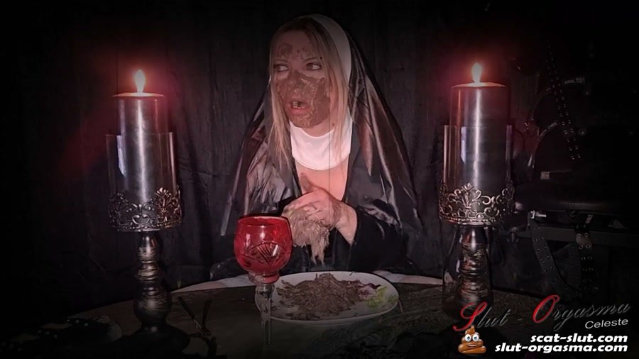 Defecation: (SlutOrgasma) - The holy food and scat dinner - The medieval shit puking scat slave 1 - Holy nun extreme shit and puke play [FullHD 1080p] - Fetish, Eat, Solo
