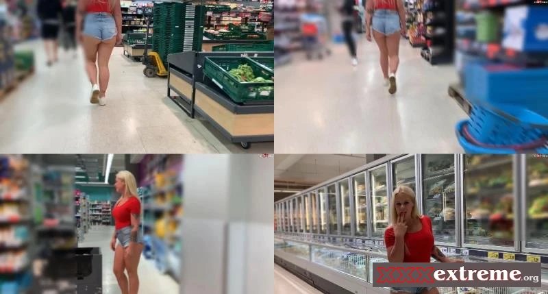 Devil Sophie - Pervers Public Gefriertruhe im Lebensmittelladen vollgepisst und Fotzen-Lippenstiftspiele [FullHD 1080p] 160 MB