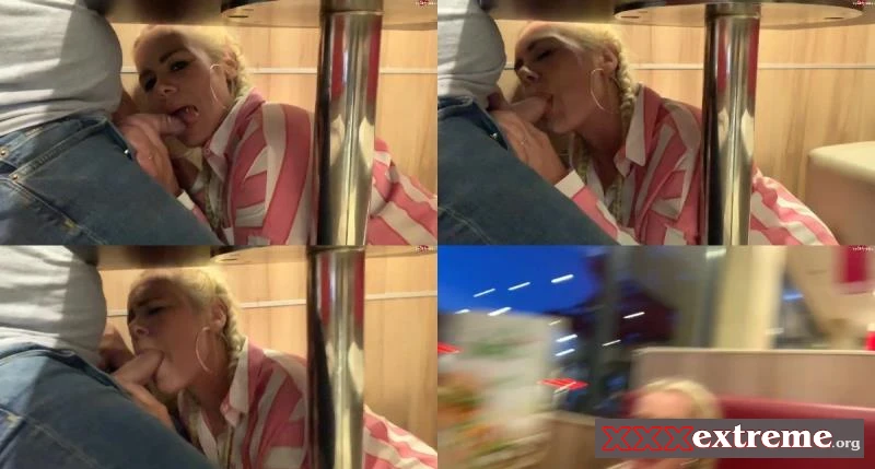 Devil Sophie - Mega Public Burger Laden Blowjob unterm Tisch mit Facial - Spermawalk aus dem Laden [FullHD 1080p] 243.03 MB