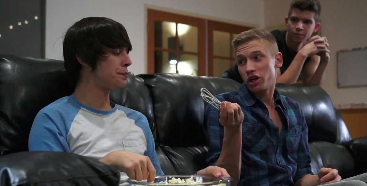 Movie Night Threeway: Twink Fetish | Bareback Threesome Action - related extreme video on XXXExtreme
