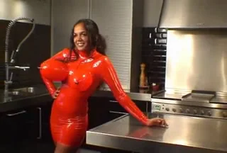 Vendetta Li's Shiny Latex Fetish Blowout! - Rubber - popular extreme video on XXXExtreme
